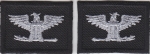 COL Colonel Eagles Birds SILVER on BLACK collar lapel patches 1.75" LARGE